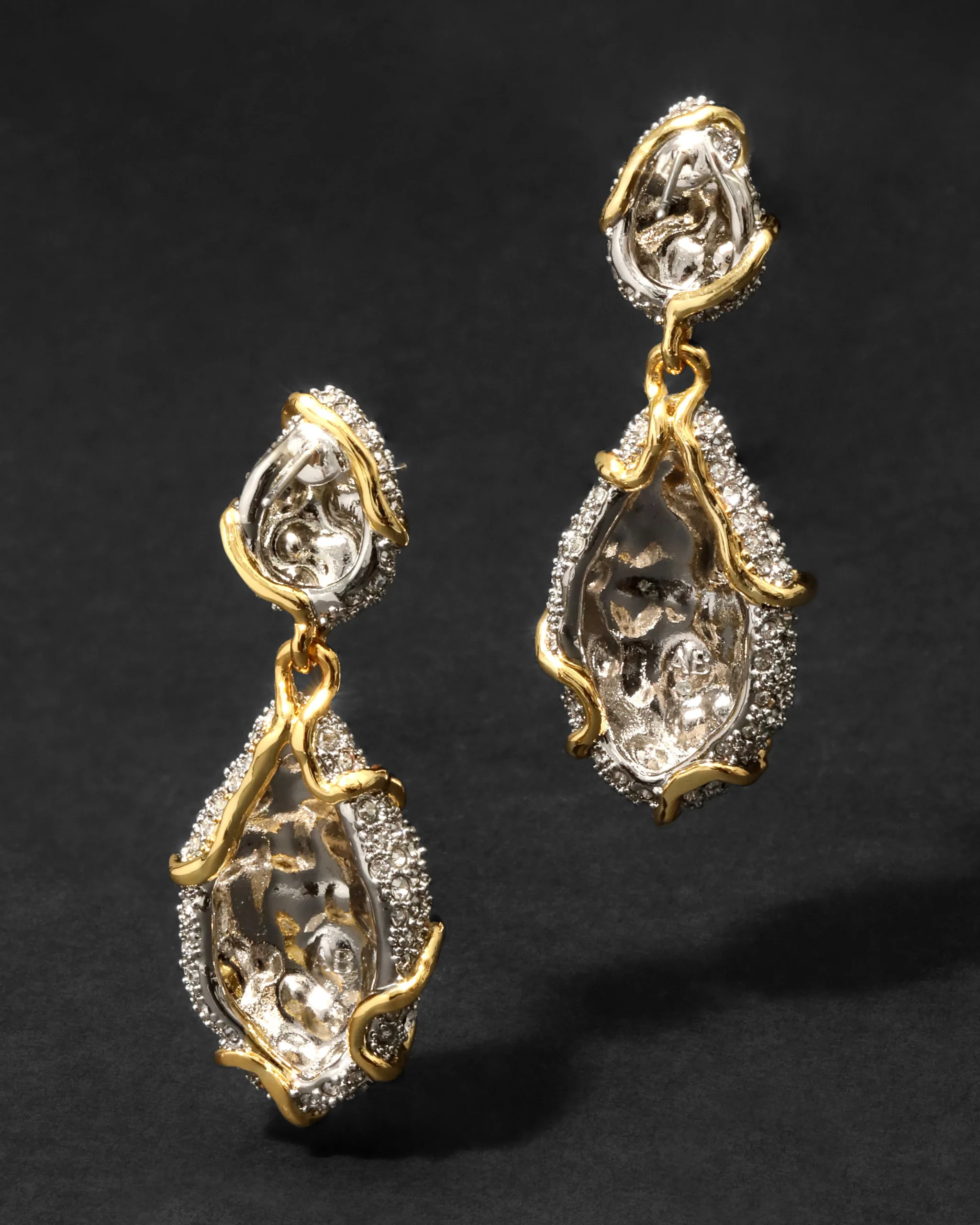 Solanales Crystal Pebble Double Drop Earring