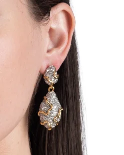 Solanales Crystal Pebble Double Drop Earring