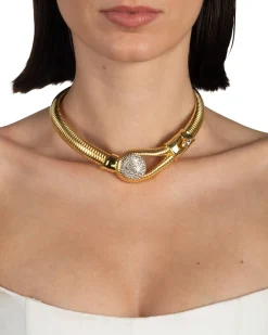 Solanales Crystal Pebble Collar Necklace