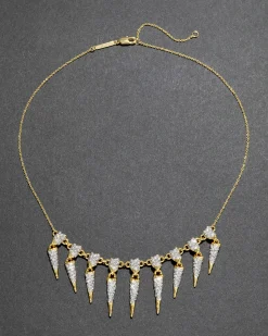 Solanales Crystal Spear Fringe Necklace