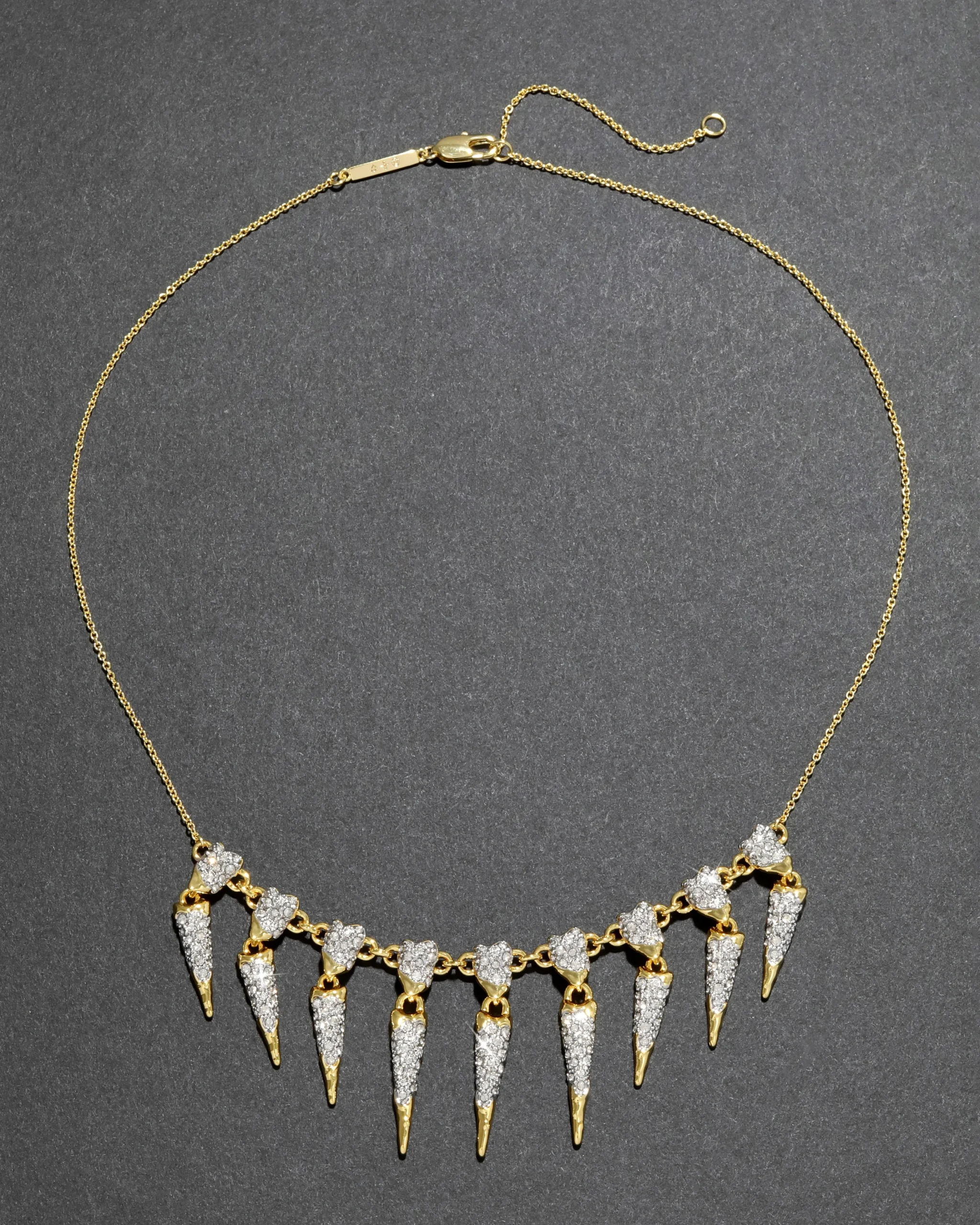 Solanales Crystal Spear Fringe Necklace