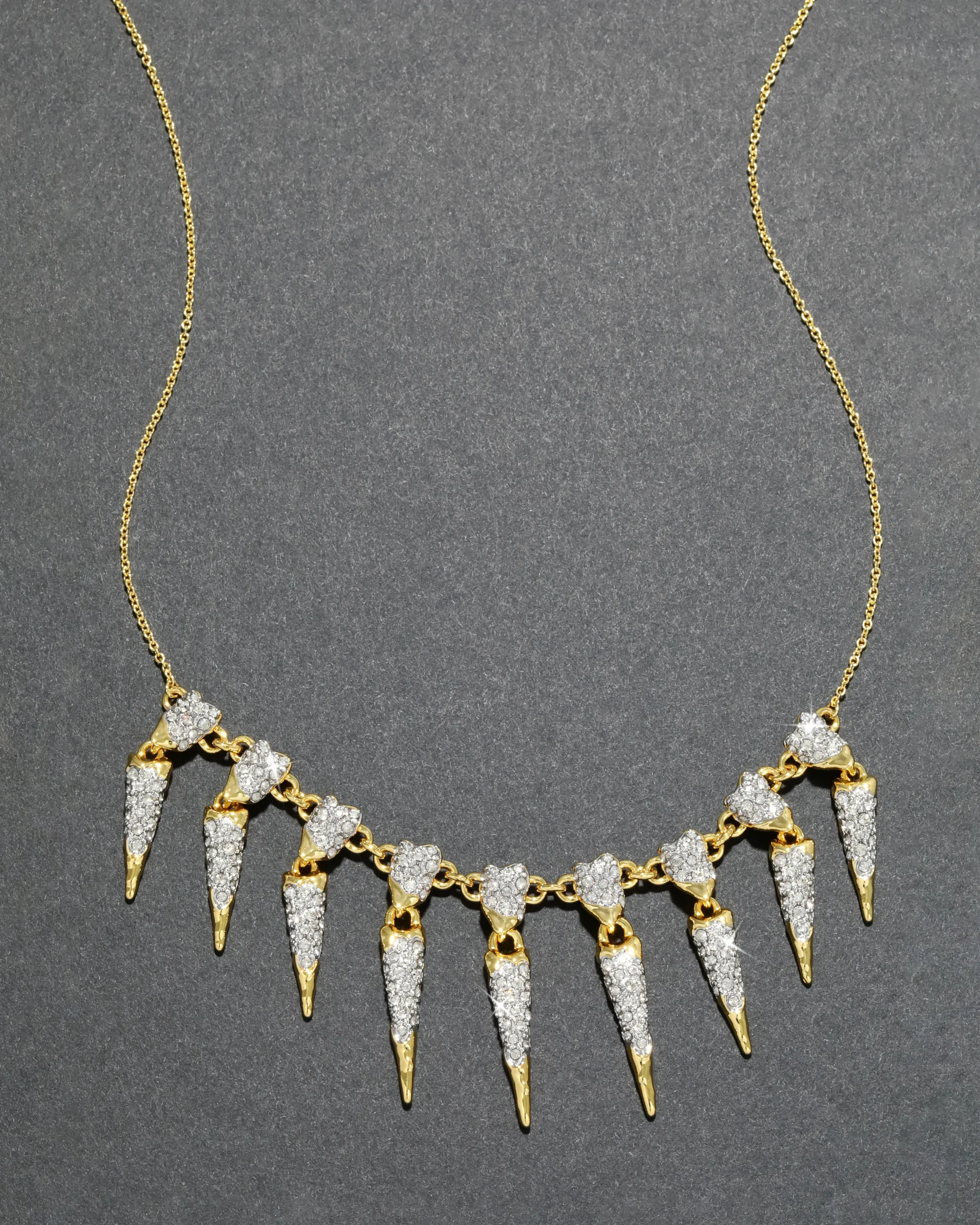 Solanales Crystal Spear Fringe Necklace