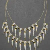Solanales Crystal Spear Layered Fringe Necklace