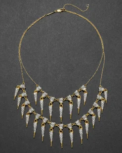 Solanales Crystal Spear Layered Fringe Necklace