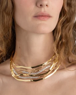 Solanales Crystal Woven Collar Necklace