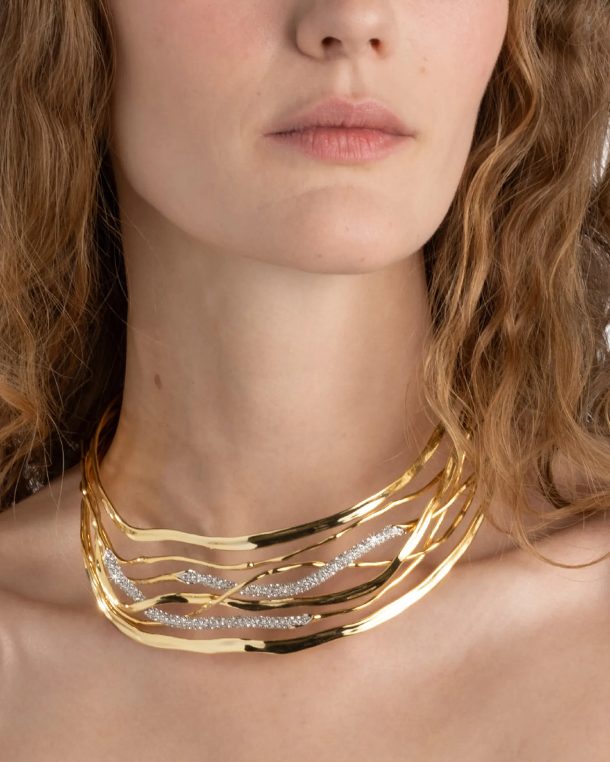 Solanales Crystal Woven Collar Necklace
