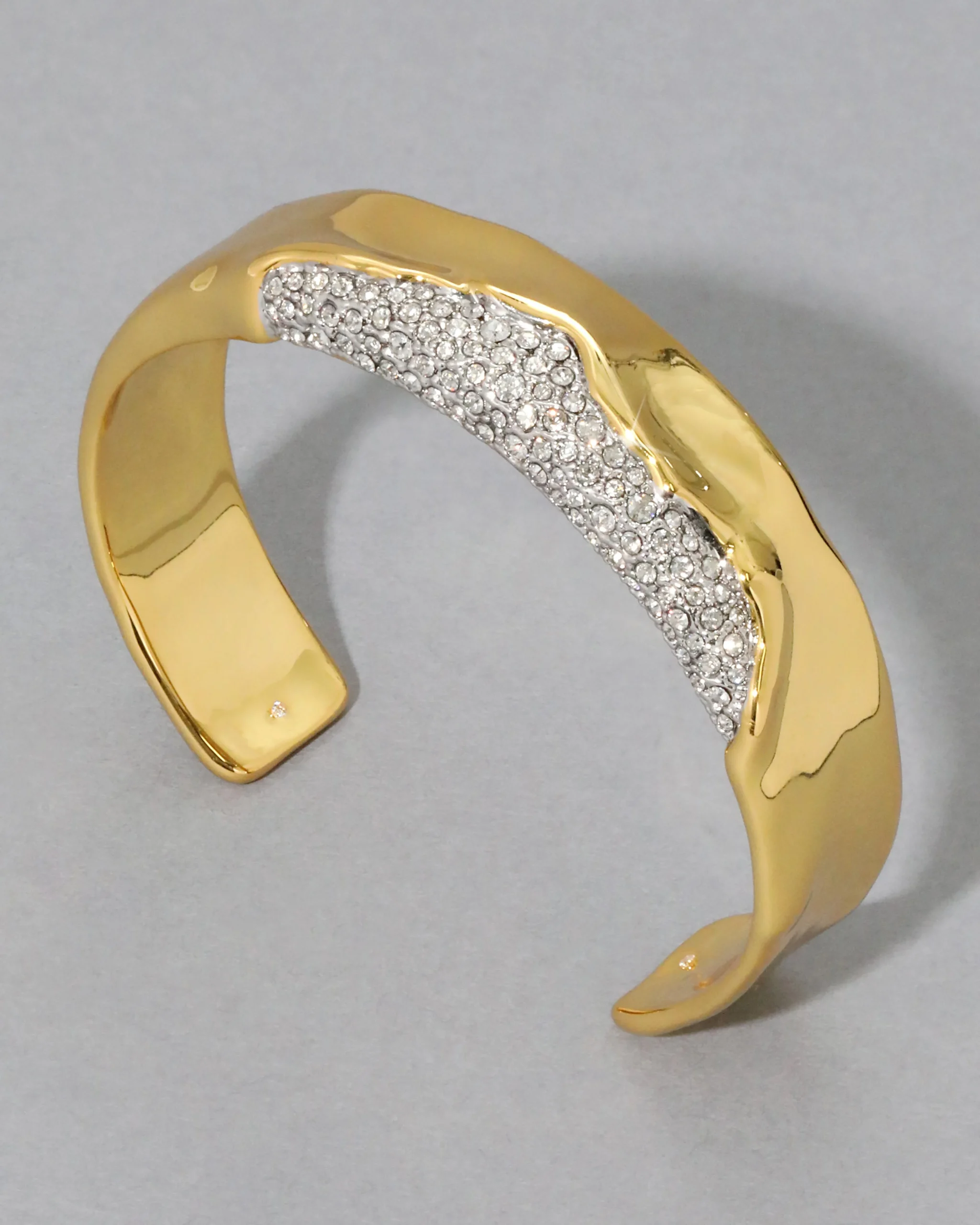 Solanales Gold Crystal Cuff Bracelet