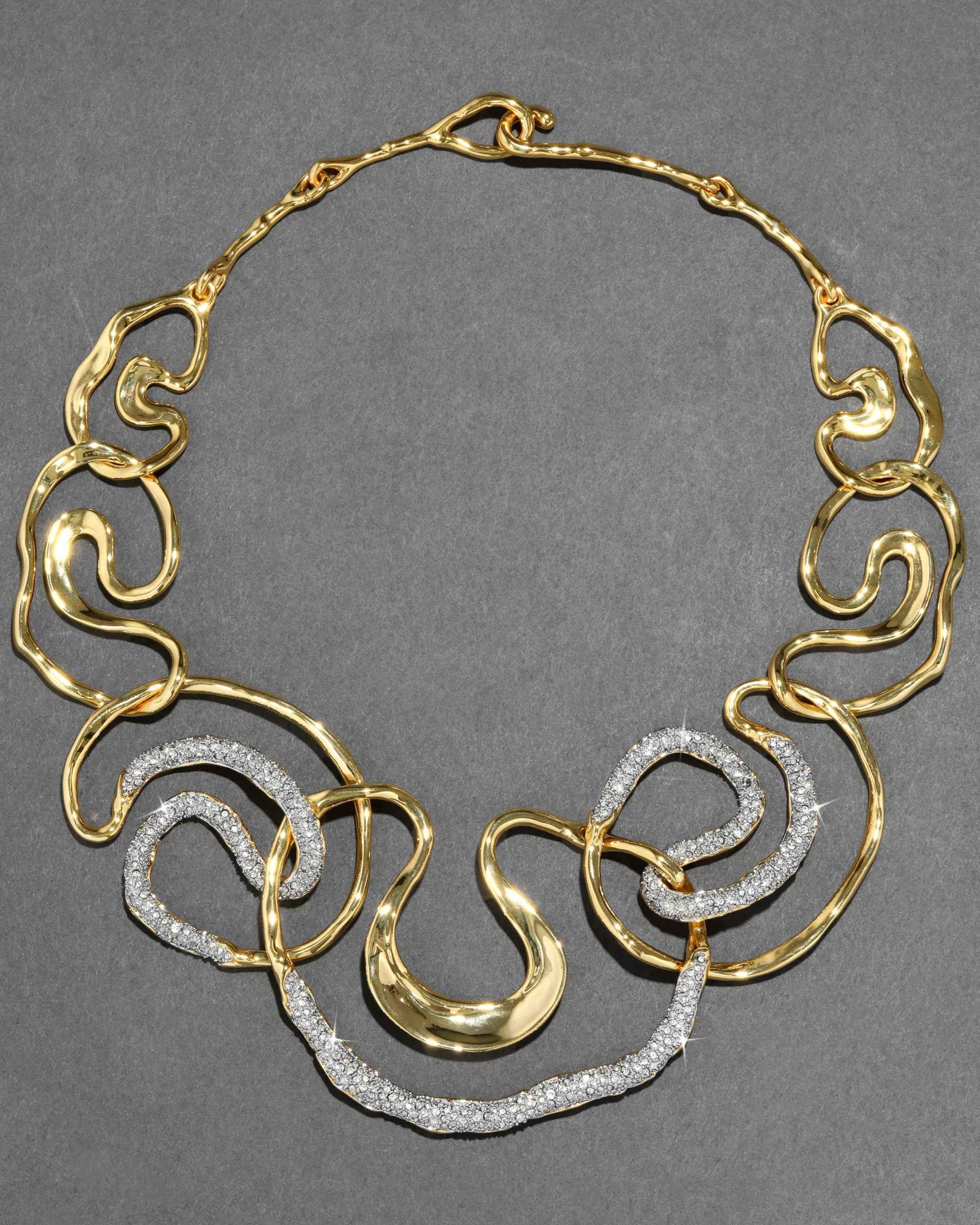Solanales Gold Crystal Intertwined Necklace