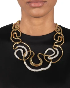 Solanales Gold Crystal Intertwined Necklace