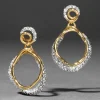 Solanales Gold Crystal Orbit Drop Post Earring