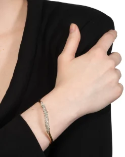 Solanales Gold Crystal Skinny Bangle Bracelet