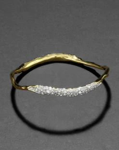 Solanales Gold Crystal Skinny Bangle Bracelet