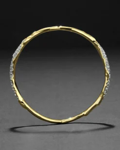 Solanales Gold Crystal Skinny Bangle Bracelet