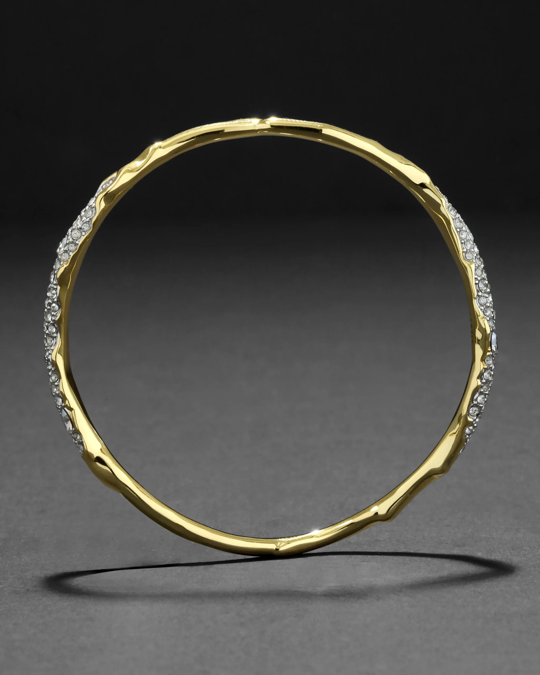 Solanales Gold Crystal Skinny Bangle Bracelet