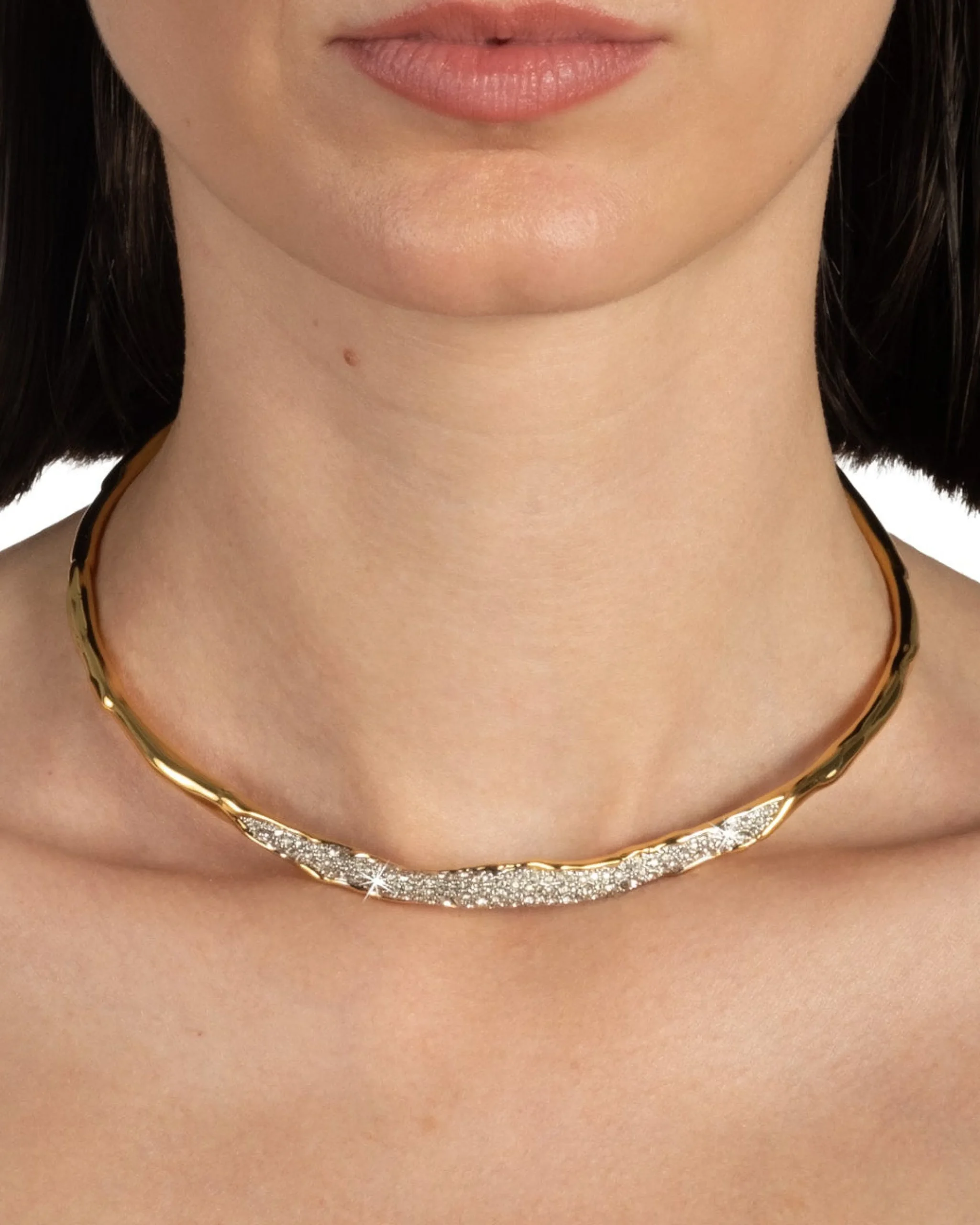 Solanales Gold Crystal Skinny Collar