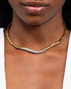 Solanales Gold Crystal Skinny Collar