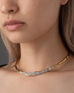 Solanales Gold Crystal Skinny Collar