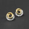 Solanales Gold Crystal Spiral Stud Earring