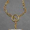 Solanales Gold Crystal Toggle Necklace