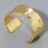 Solanales Gold Crystal Wide Cuff Bracelet