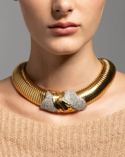 Solanales Gold Tubogas Collar Necklace