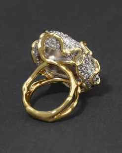 Solanales Large Crystal Pavé Geode Ring
