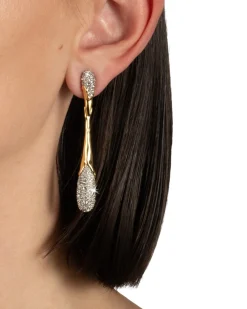 Solanales Linear Crystal Teardrop Earring