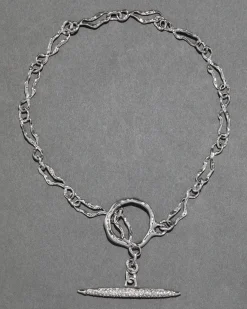 Solanales Silver Crystal Toggle Necklace