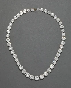 Sterling Silver & 14k Gold Cut Luminous Crystal Small Riviera Necklace