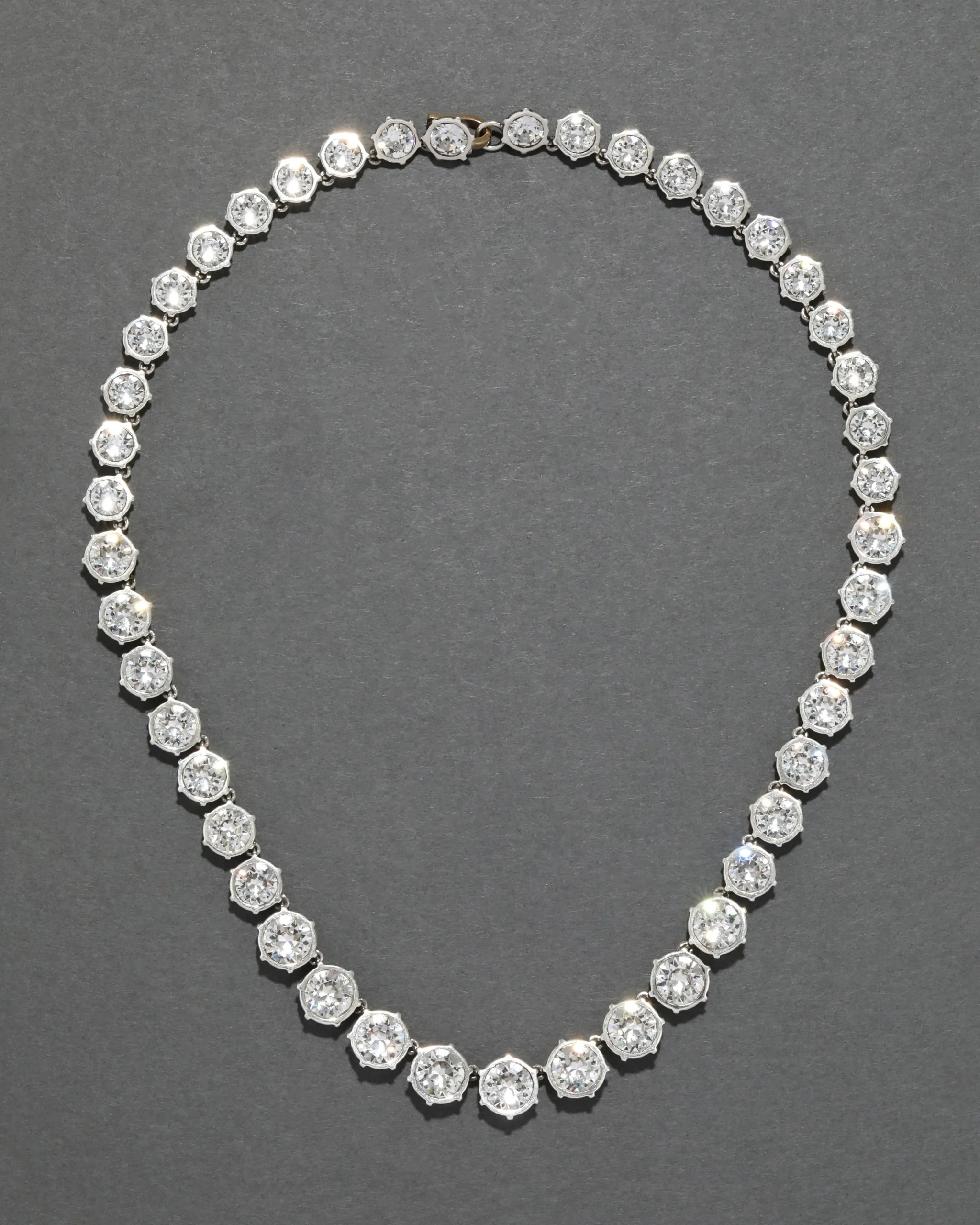 Sterling Silver & 14k Gold Cut Luminous Crystal Small Riviera Necklace