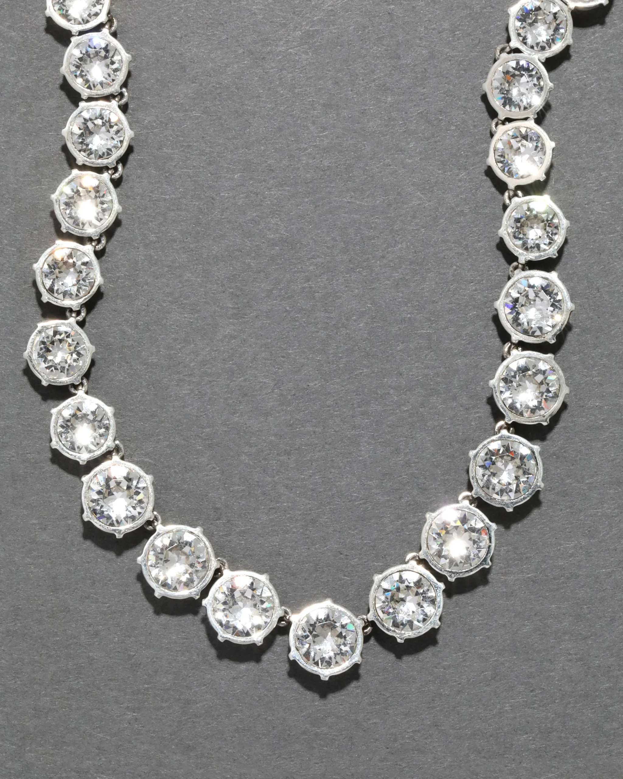 Sterling Silver & 14k Gold Cut Luminous Crystal Small Riviera Necklace