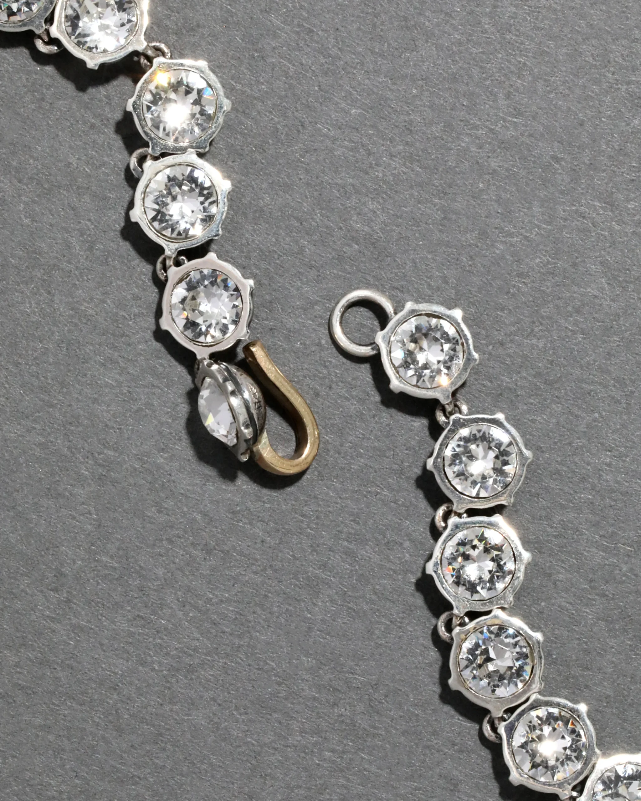 Sterling Silver & 14k Gold Cut Luminous Crystal Small Riviera Necklace
