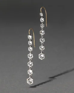 Sterling Silver & 14k Gold Graduated Cut Luminous Crystal Earrings