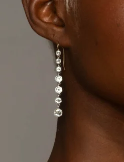 Sterling Silver & 14k Gold Graduated Cut Luminous Crystal Earrings