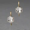 Sterling Silver & 14k Gold Petite Cut Luminous Crystal Wire Earring