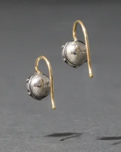 Sterling Silver & 14k Gold Petite Cut Luminous Crystal Wire Earring