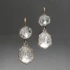 Sterling Silver & 14k Gold Pear Crystal Drop Wire Earring