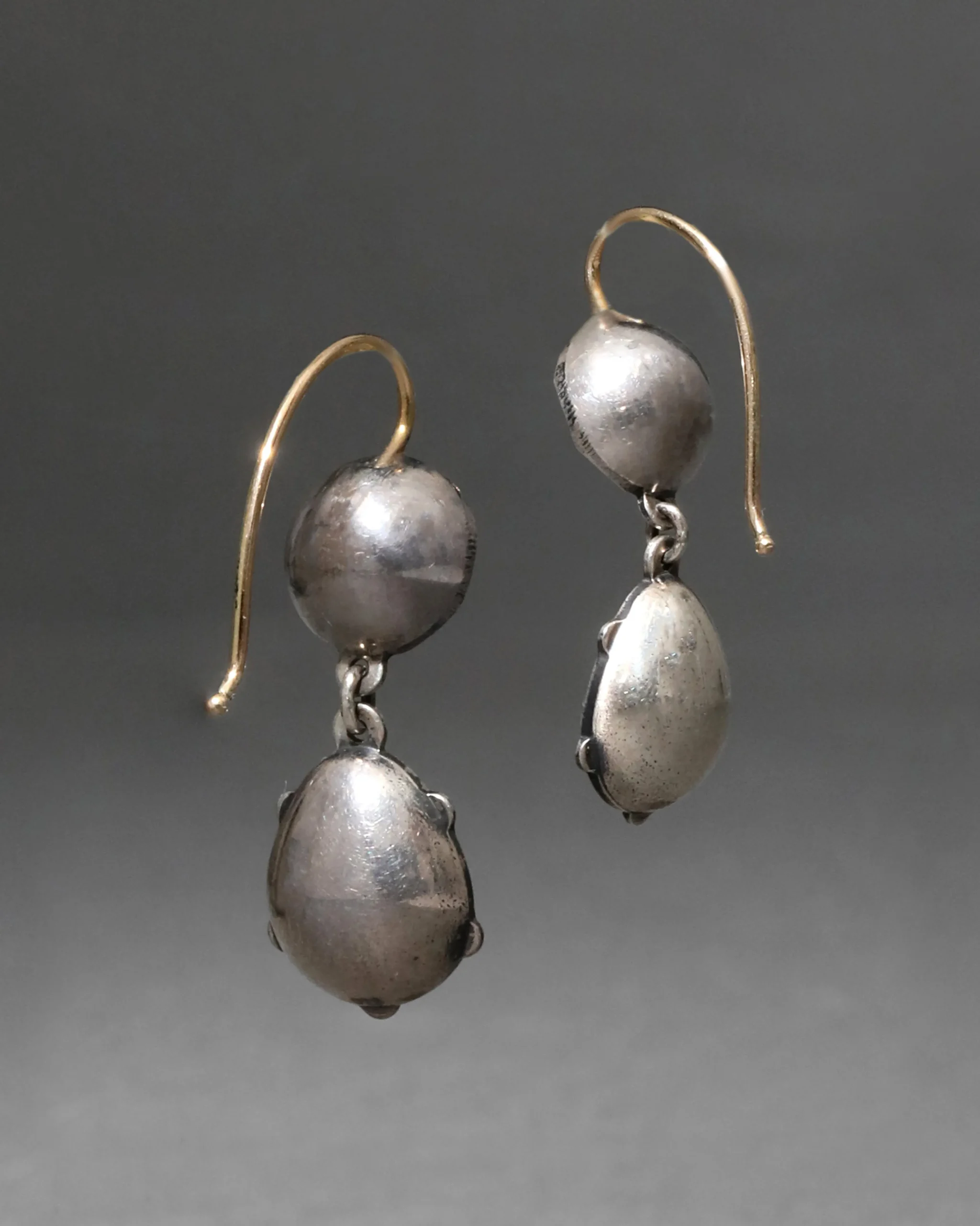 Sterling Silver & 14k Gold Pear Crystal Drop Wire Earring