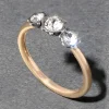 Sterling Silver & 14k Gold Triple Cut Luminous Crystal Ring