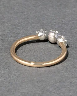 Sterling Silver & 14k Gold Triple Cut Luminous Crystal Ring