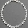 Sterling Silver Round Cut Luminous Crystal Riviera Necklace