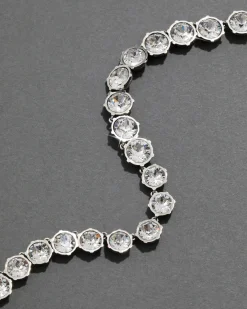 Sterling Silver Round Cut Luminous Crystal Riviera Necklace