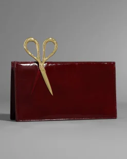 The Petit Scissor Clutch- Merlot