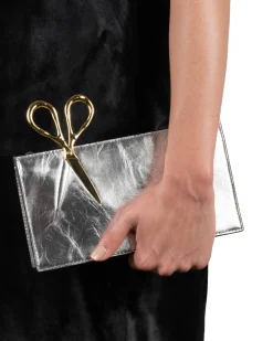 The Petit Scissor Clutch- Silver