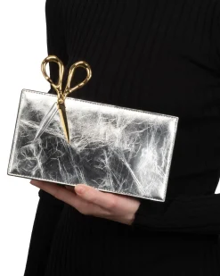 The Petit Scissor Clutch- Silver