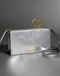The Petit Scissor Clutch- Silver