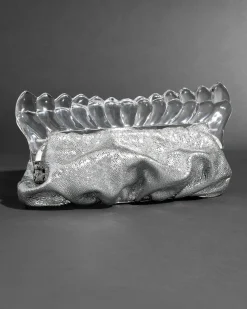 The Pouf Clutch- Silver