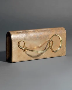 Twisted Gold Side Handle Clutch- Antique Gold