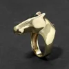 Vintage 1980s 14k Gold Custom Design Horse Ring