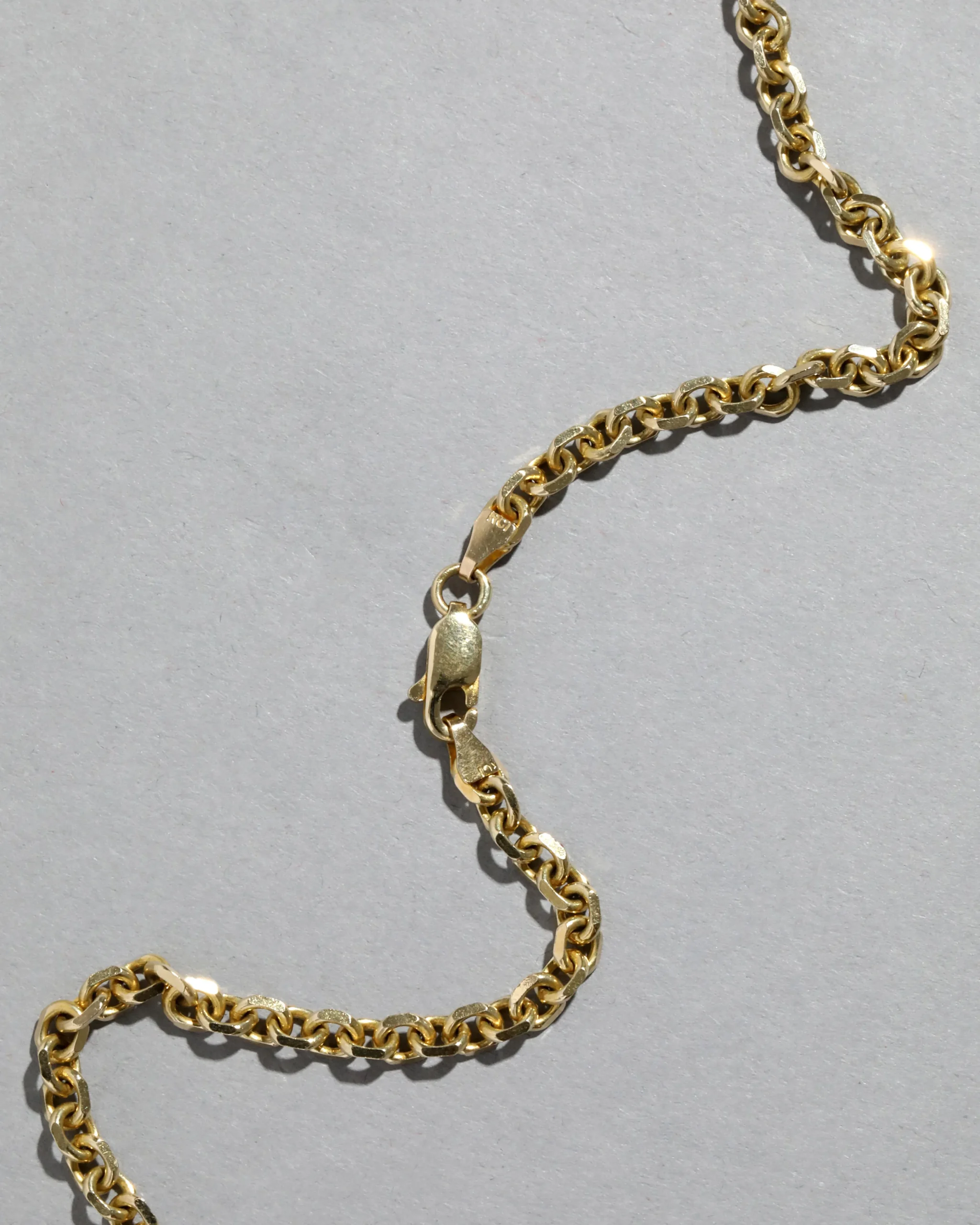 Vintage 1980s 14k Gold Italian Homemade Link Chain Necklace